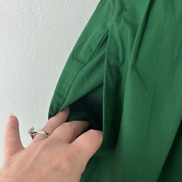 J. Crew Factory Women's Scallop-Trim Button-Front Midi Dress Fern Canyon 6 New - Picture 4 of 10